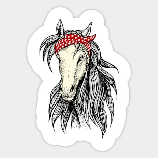 Horse Bandana Horse Rider Girls Women Sticker
